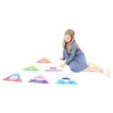 Girl playing with the Emotion Gel Tiles