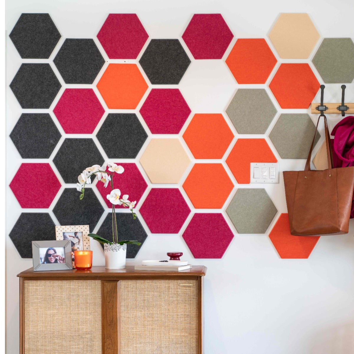 Wall with Felt Right Tiles-Adobe Riptide design