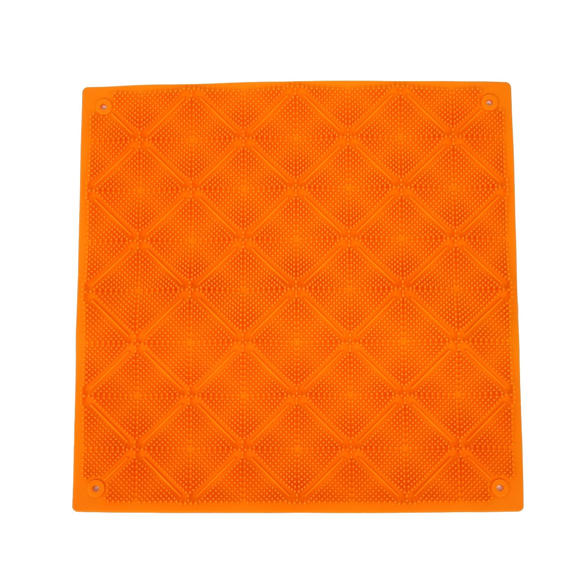 Close-up of Touch 'N Brush Wall Panel's tactile features in the color orange