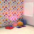 Peel-and-stick wallpaper seamlessly applied to the wall of a sensory room