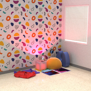 Peel-and-stick wallpaper seamlessly applied to the wall of a sensory room