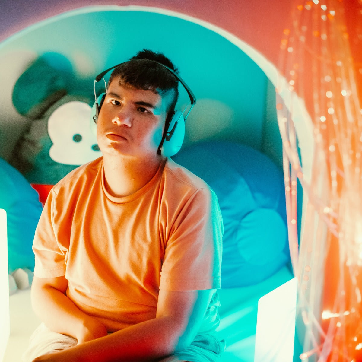 Boy using the Chill Corner