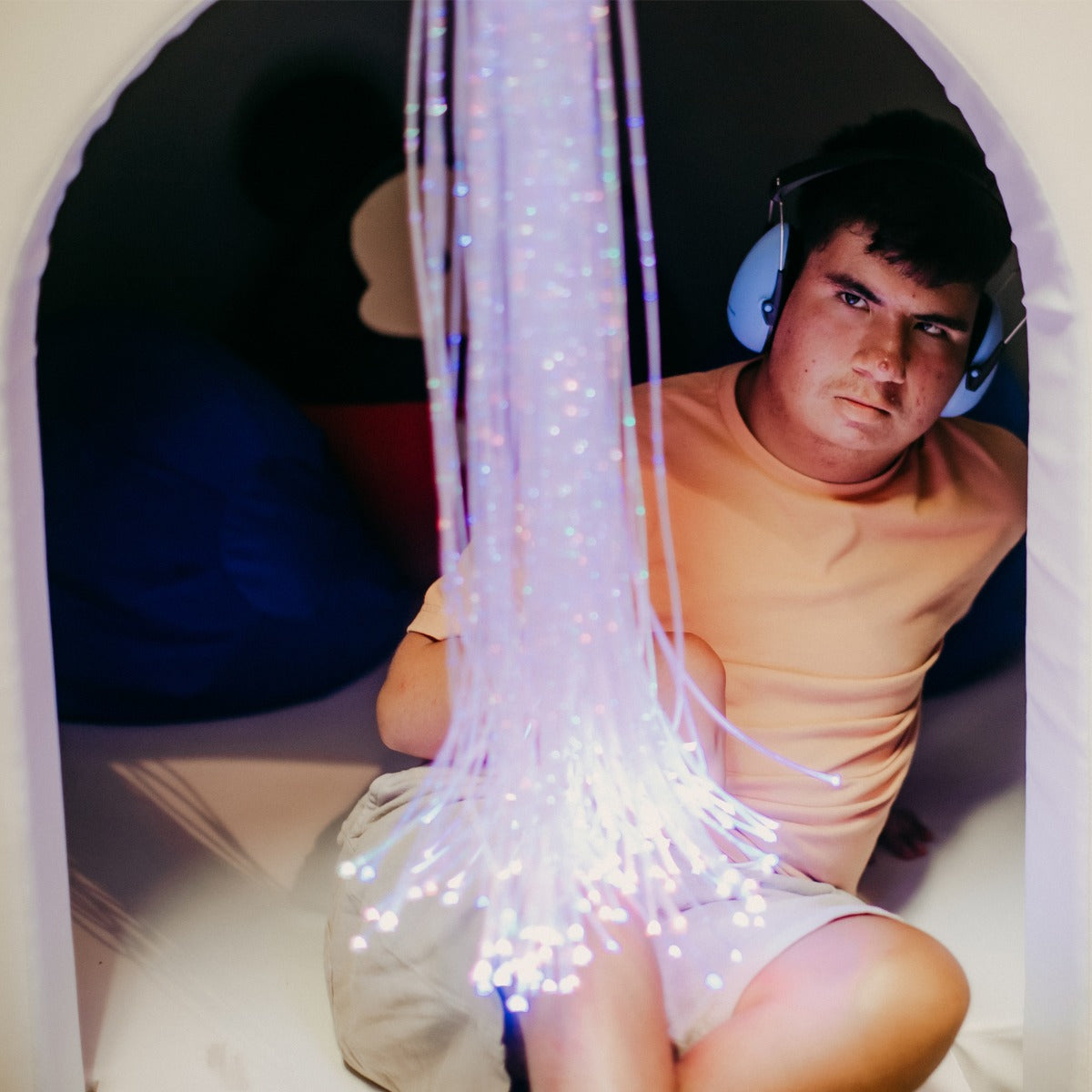 Boy using the Chill Corner