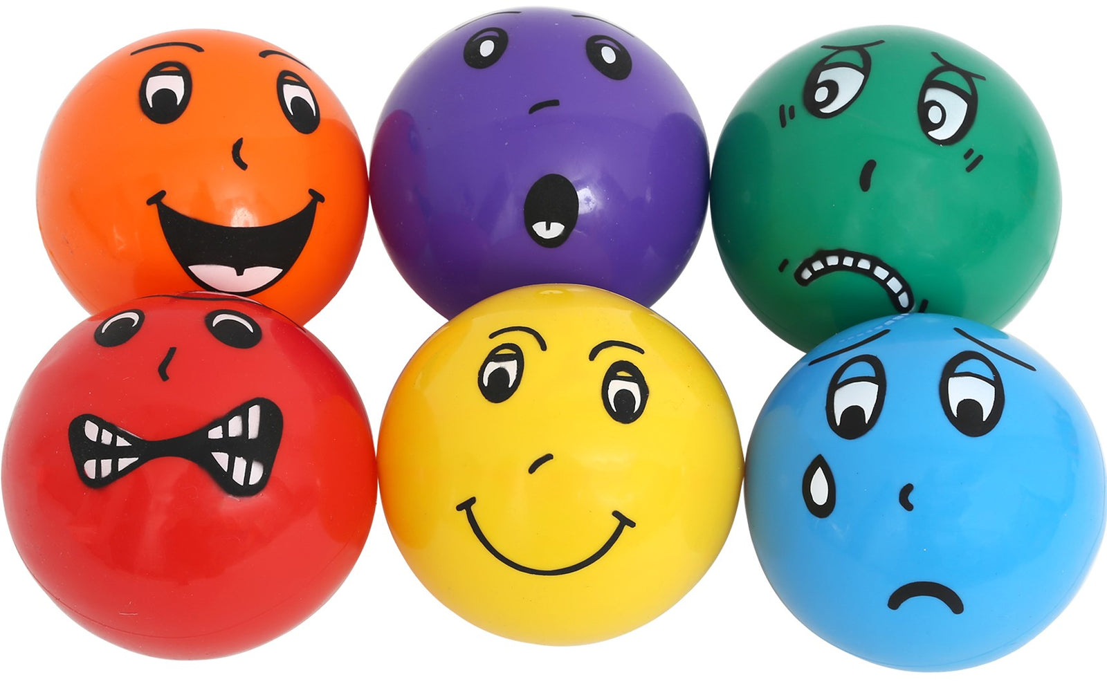 Emotion Balls in Colors: Red, yellow, orange, green, blue and purple