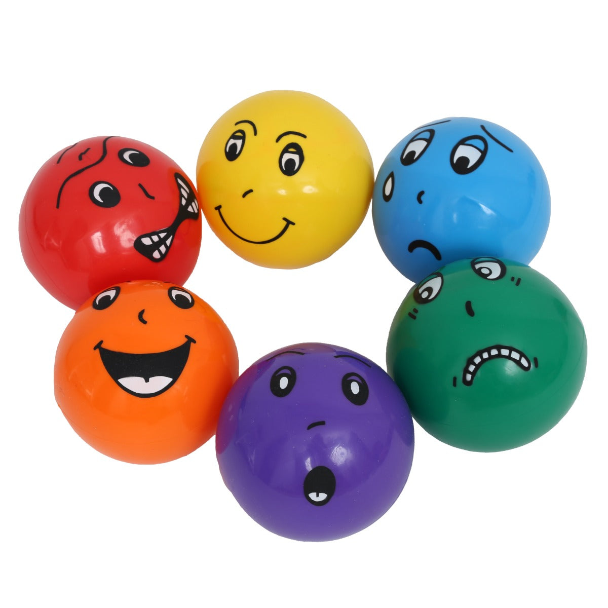 Emotion Balls in Colors: Red, yellow, orange, green, blue and purple