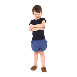 Child wearing the Ribbed Hug Tee, Short Sleeves
