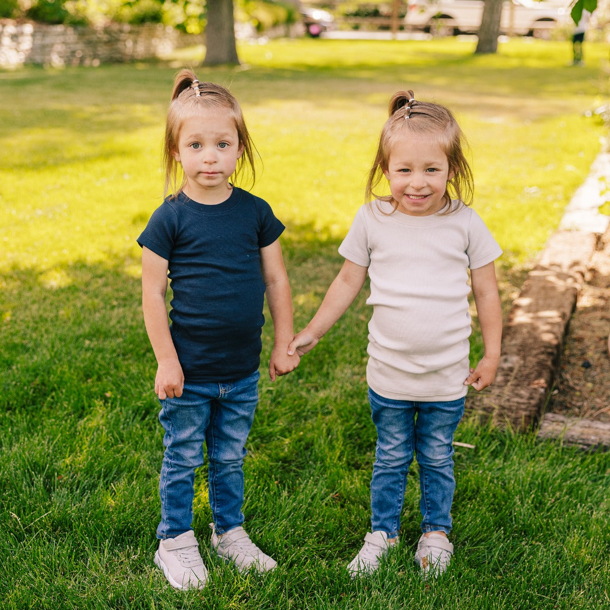 Ribbed Hug Tee, Short and Long Sleeves