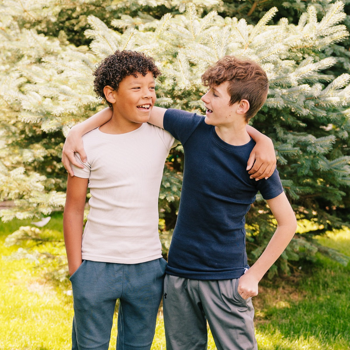 Ribbed Hug Tee, Short and Long Sleeves