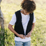 Weighted Fleece Vest - Black