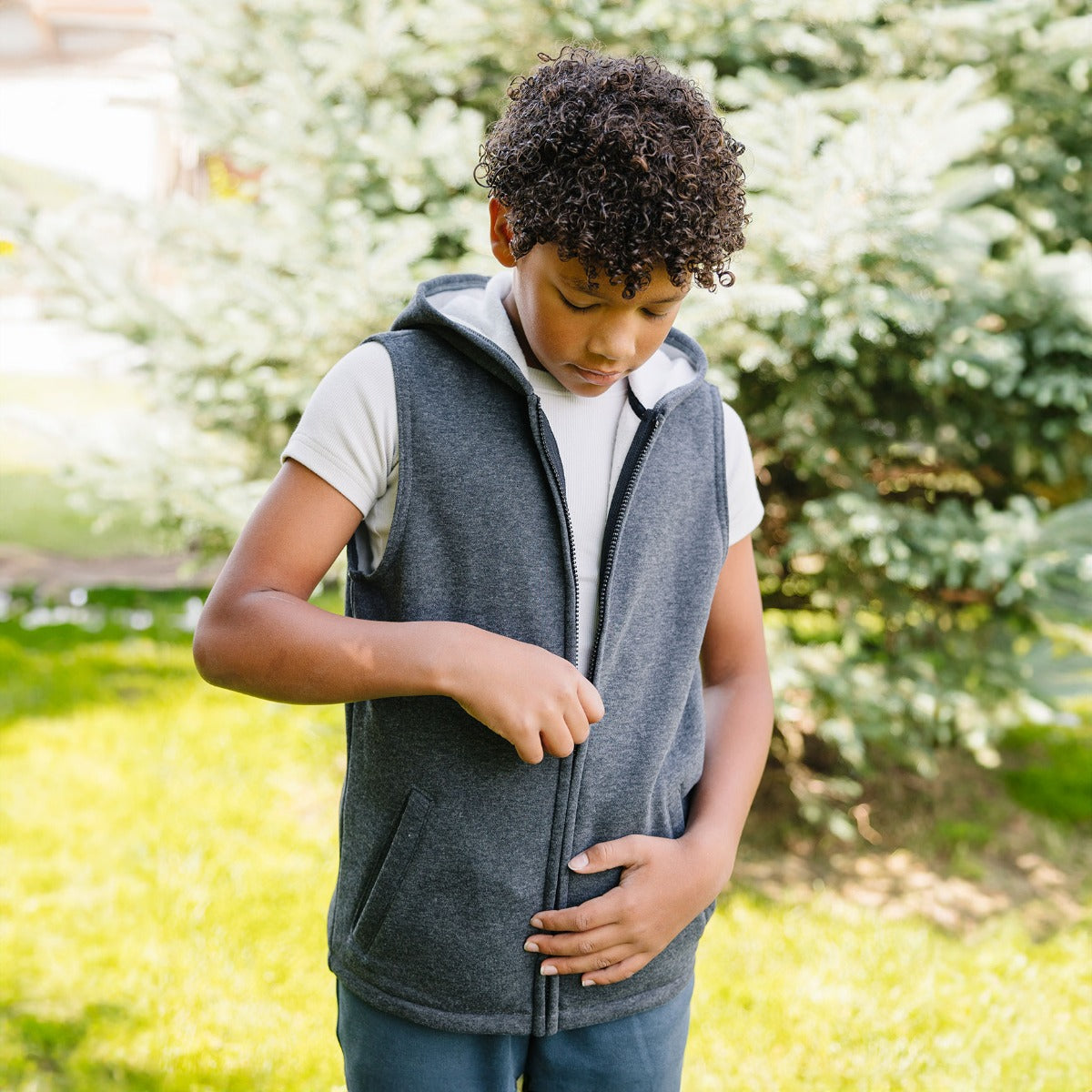 Weighted Fleece Hoodie Vest