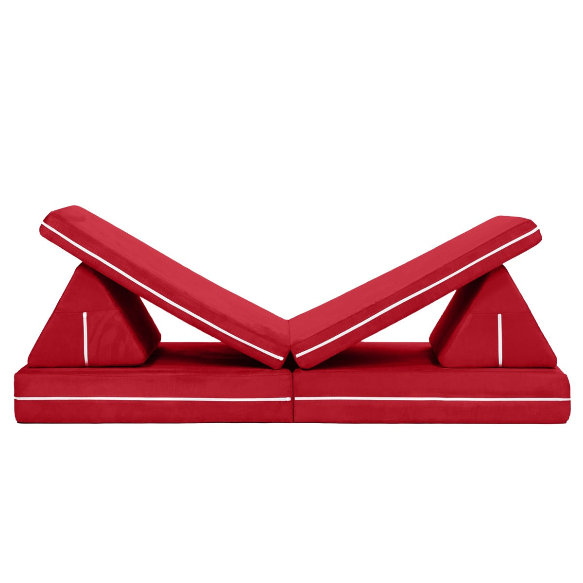 Zipline PlayScape Convertible Kids Couch - red