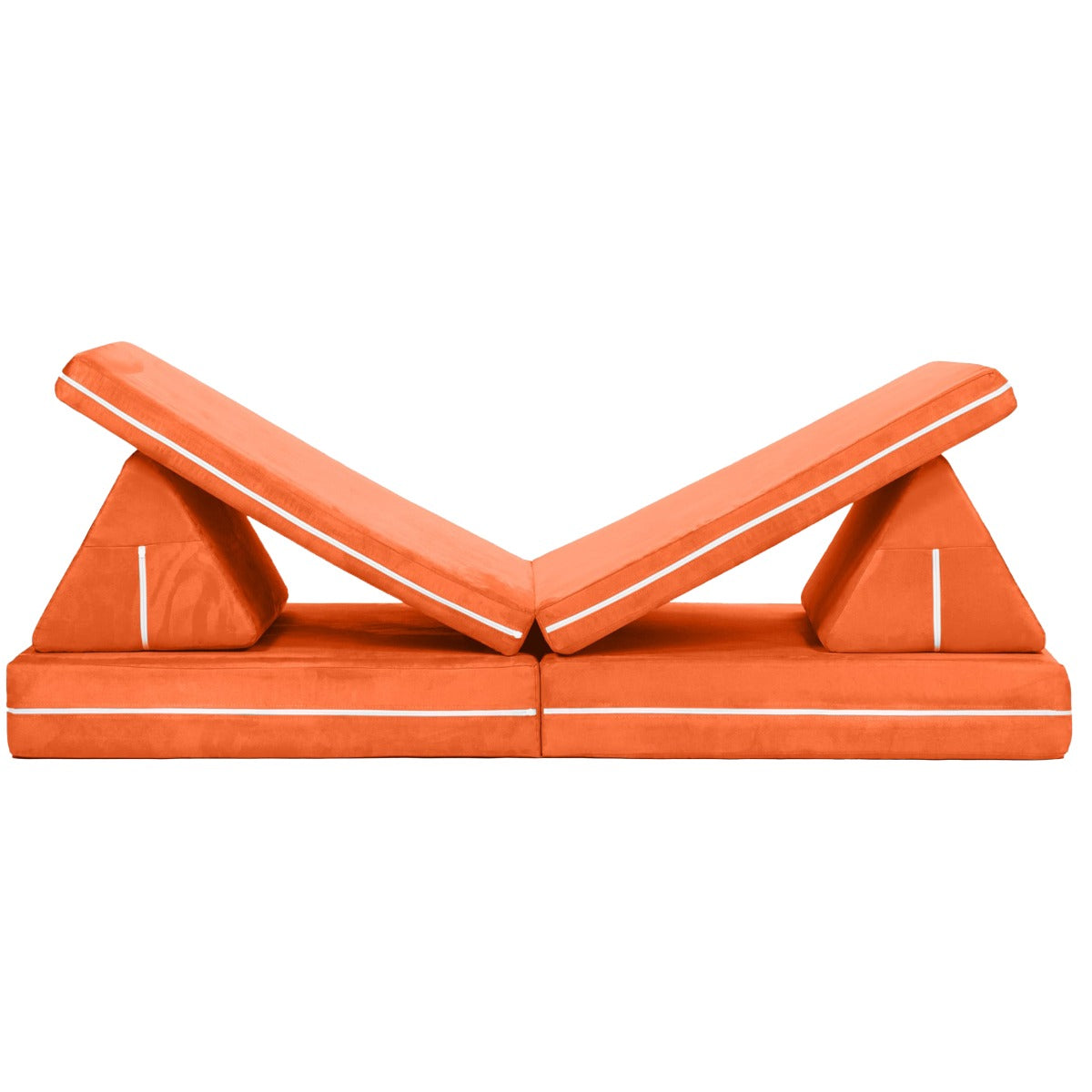 Zipline PlayScape Convertible Kids Couch - orange