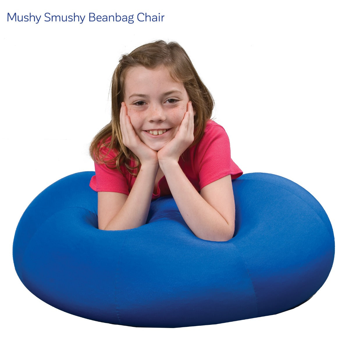 Girl using the beanbag chair