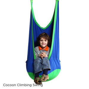 child in the cocoon climbing swing