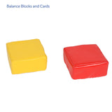 yellow and red balance blocks