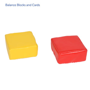 yellow and red balance blocks