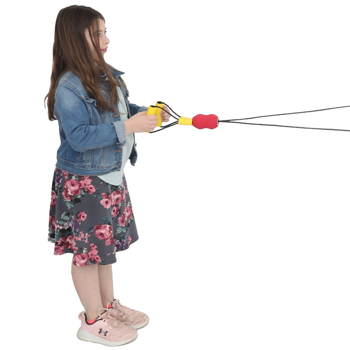 Girl playing with the Foam Zip Ball