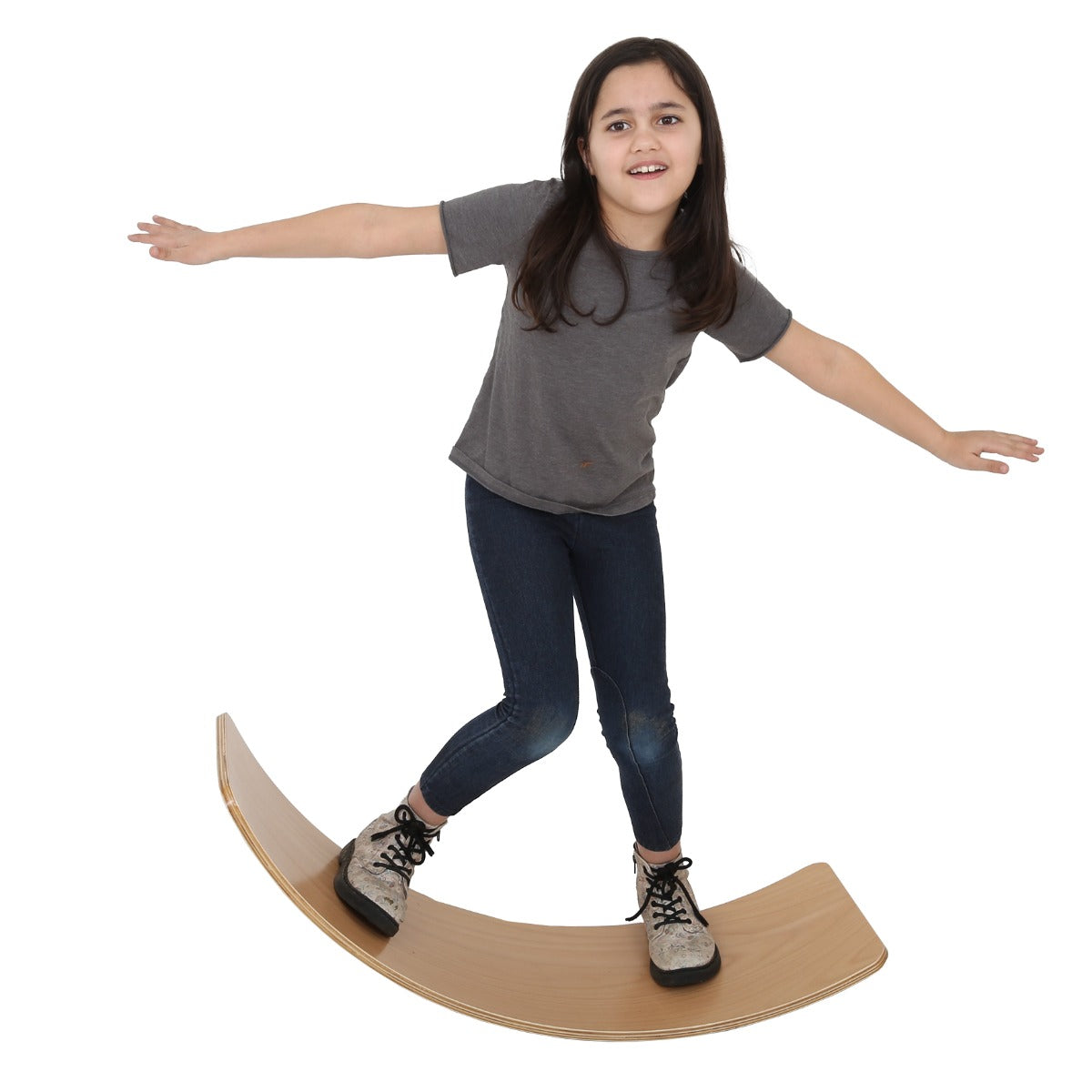 Girl on the Wooden Balance Board