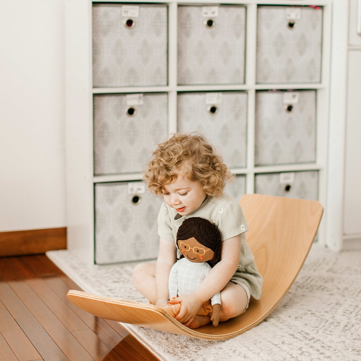 Girl on the Wooden Balance Board