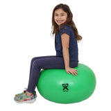 Girl sitting on the CanDo Donut Ball
