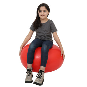 Girl sitting on the CanDo Donut Ball