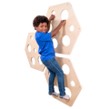 Child climbing on the Honeycomb Climbing Panels - Set of 3