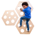 Child climbing on the Honeycomb Climbing Panels - Set of 3