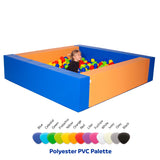 Girl inside the Sensasoft™ Square Ball Pit