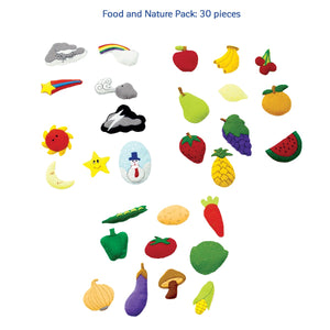30-piece Food and Nature Felt Pack