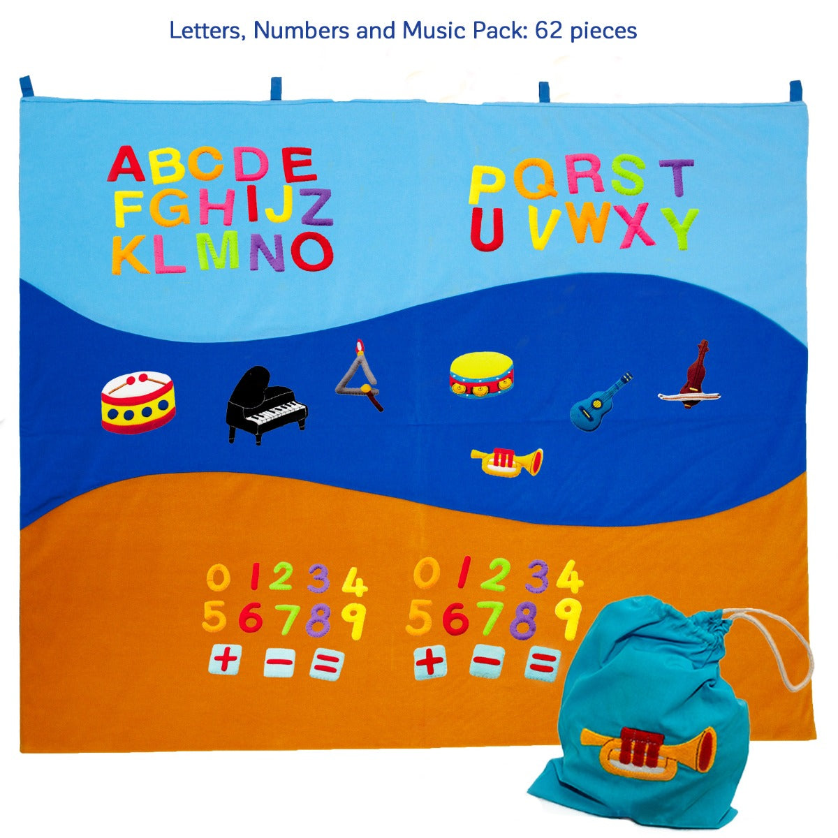 62 pieces Letters, Numbers and Music Felt Pack