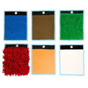 Blue, orange, brown, white, green and red Sensory Mini Mats
