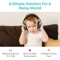 Boy wearing the Noise Reduction Headphones - Blue