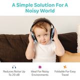 Boy wearing the Noise Reduction Headphones - Blue