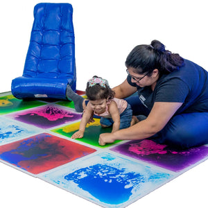 Woman and child playing on the Gel Floor Tiles