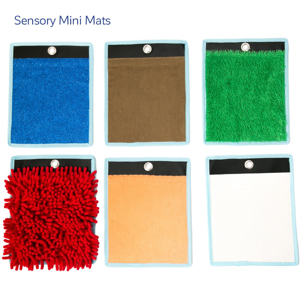 colloection of sensory mini mats in various textures