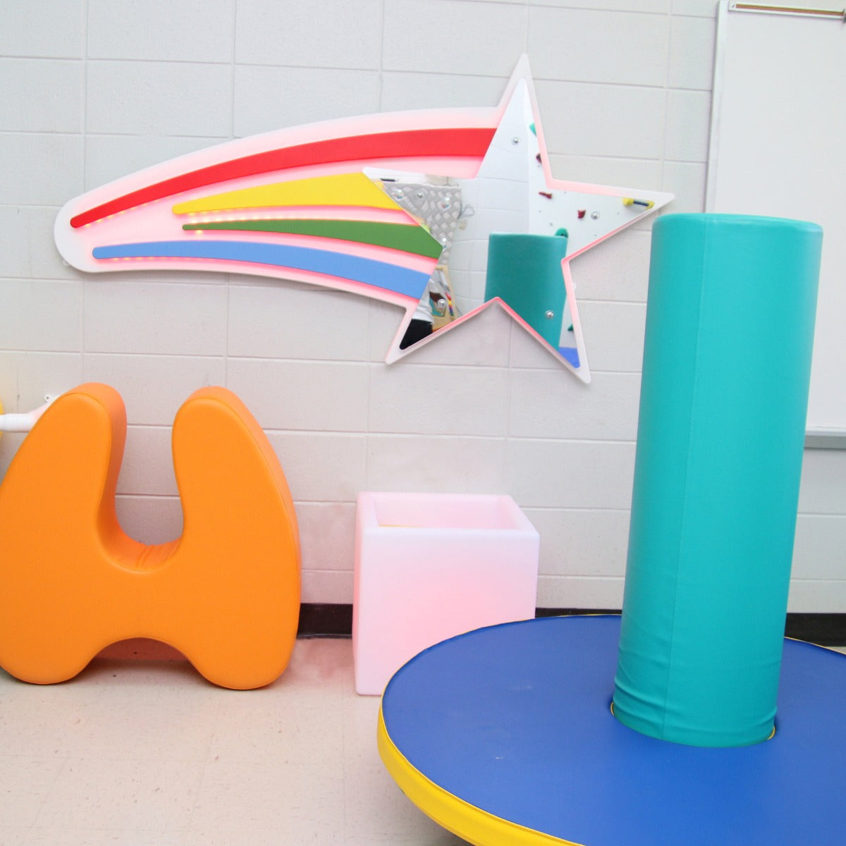 LimeLite™ LED Sand Table inside a sensory room with other sensory equipment