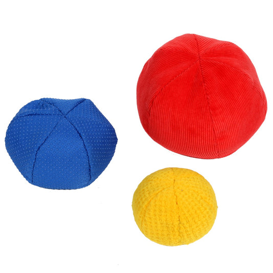 Weighted Textured Balls - Set of 3 in colors red, blue and yellow