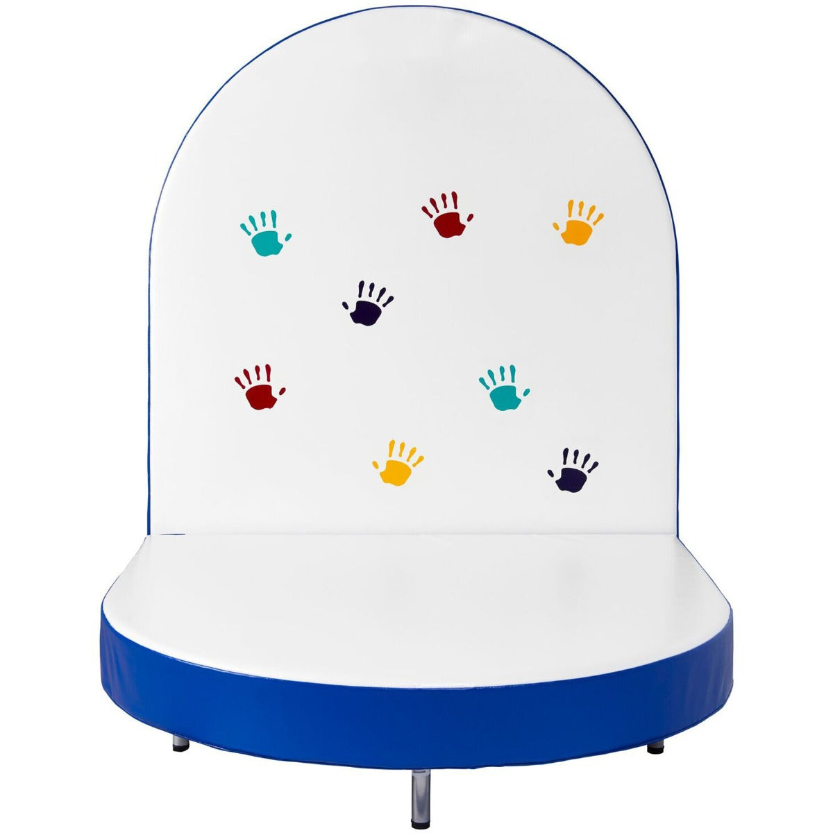 SensaSoft™ Calming Music Hand Wall - white with blue trim and multi-colored hand prints