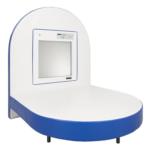 Fiber Optic Infinity Light Panel on blue and white platform