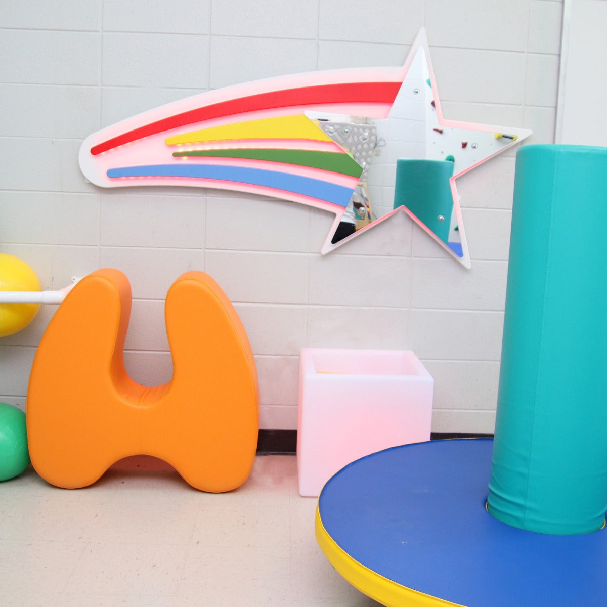 Interactive Light Up Star Panel hanging on a wall