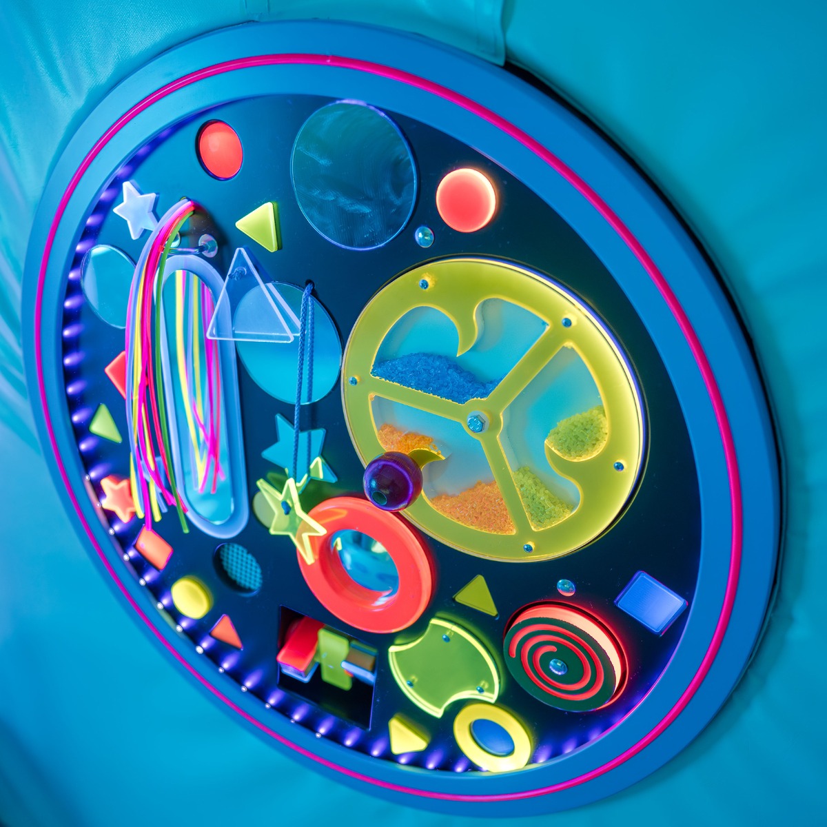 Round UV Musical Tactile Wall Panel with SensaSoft™ Panel and Platform