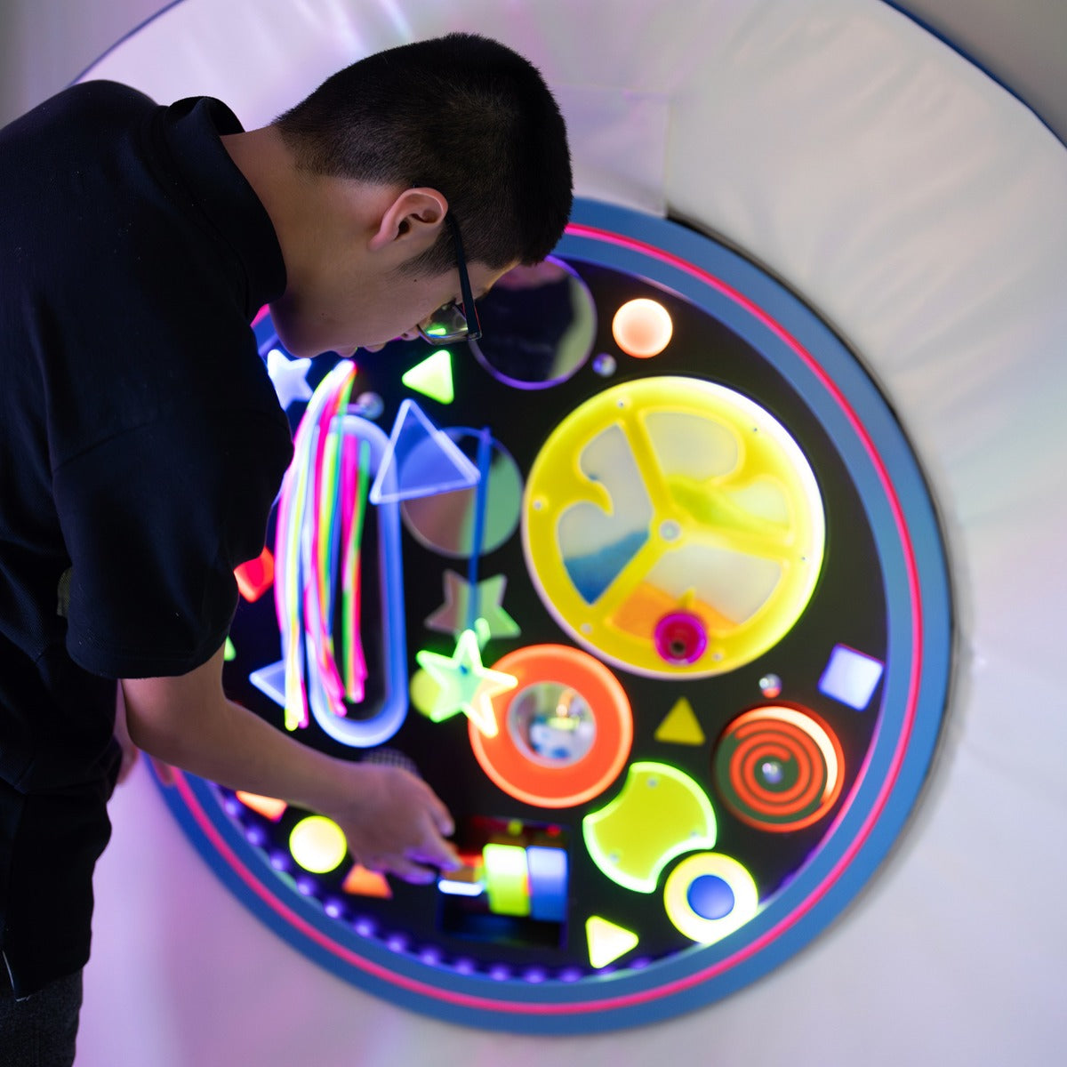 Round UV Musical Tactile Wall Panel with SensaSoft™ Panel and Platform