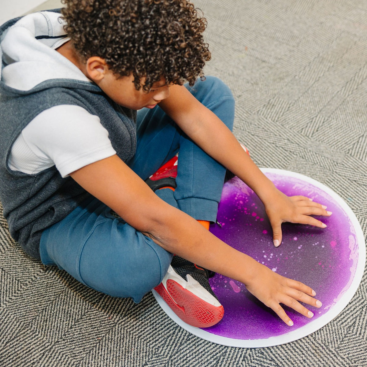 Round Gel Floor Tiles - Set of 4 - Purple, Blue, Orange, Green