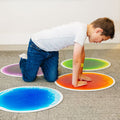 Round Gel Floor Tiles - Set of 4 - Purple, Blue, Orange, Green