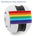 Noise reduction baby headphones with ranbow strap