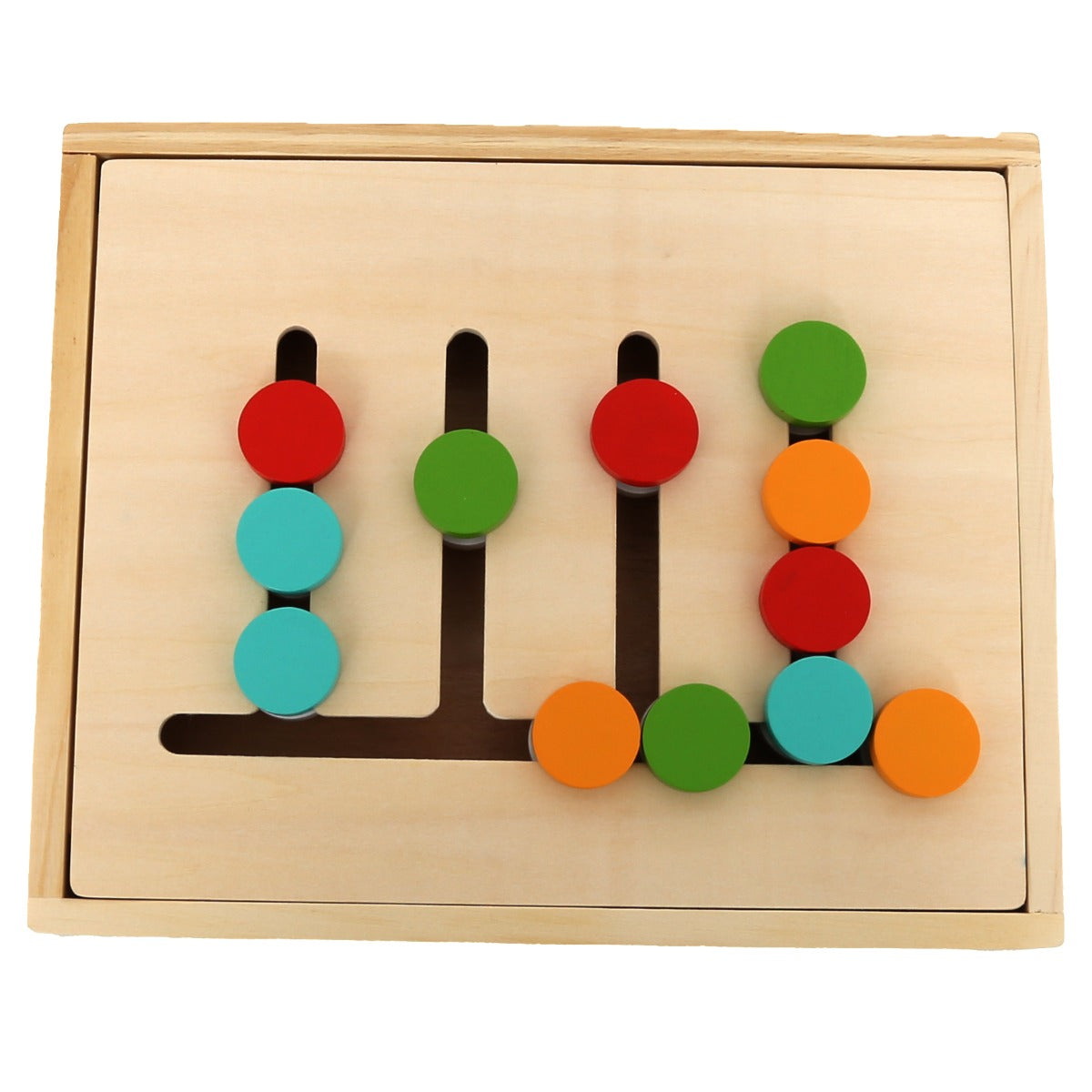 Ready Slide Match with multi-colored game pieces