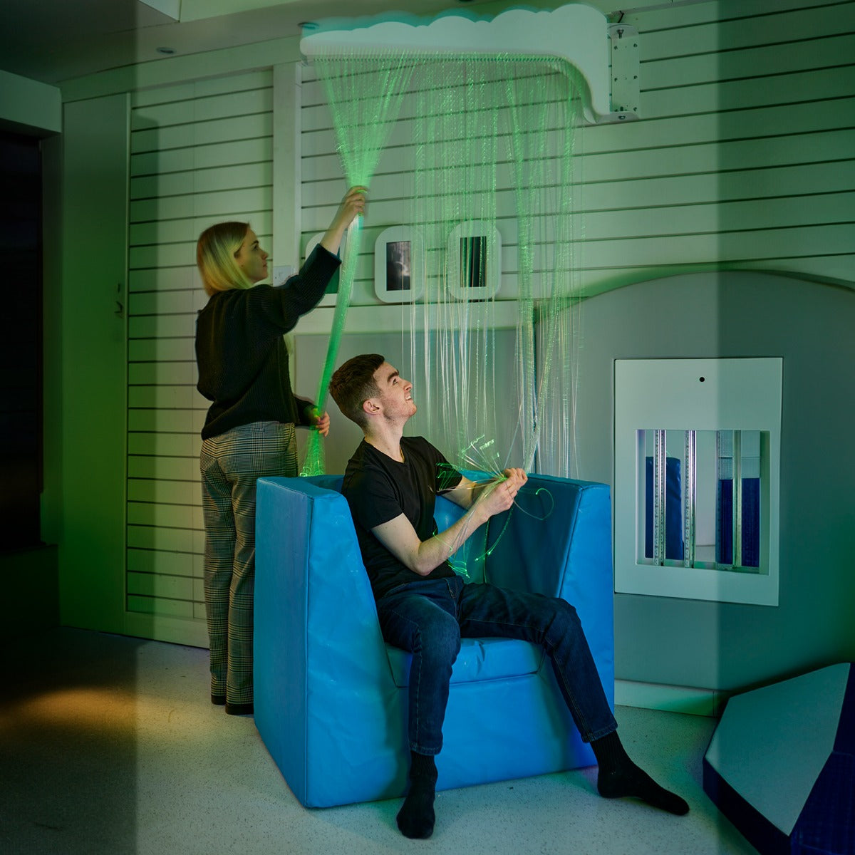 Fiber Optic Light Strands on Swing Arm