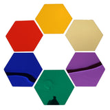 Honeycomb Mirrors - Set of 6 in colors Orange, blue, green, red, gold, light purple