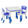 Adjustable Kids Table and Chairs 3-Piece Blue