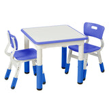 Adjustable Kids Table and Chairs 3-Piece Blue